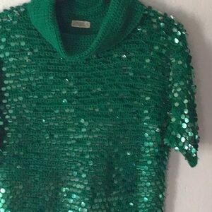 Vintage Women’s Sequins Sweater 100% Wool Beautiful,Unique,